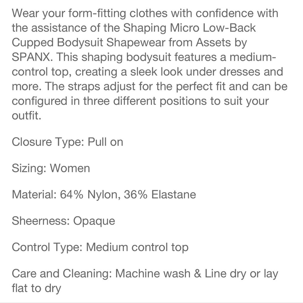 🆕 Spanx Assets Low Back Panty Bodysuit - Picture 4 of 5